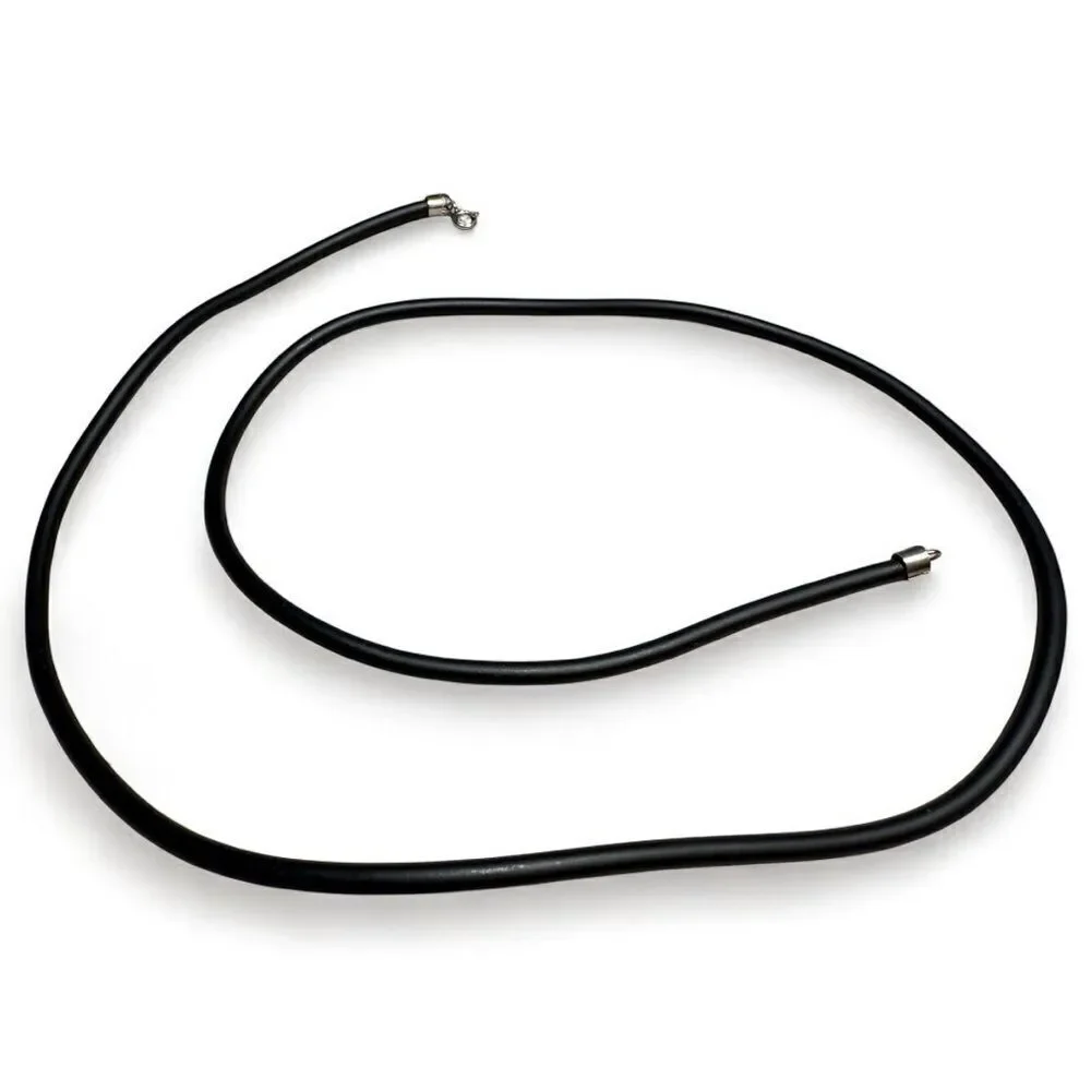 24” Black Cord Necklace - Unisex | 925 Silver Clasp Minimalist Great for Men